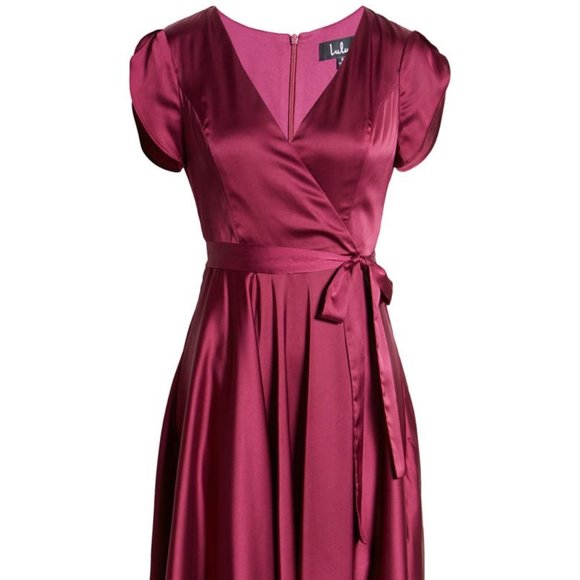 Lulus Fallen for You Satin High-Low Dress - Size Small - BRAND NEW - Magenta - Picture 3 of 8